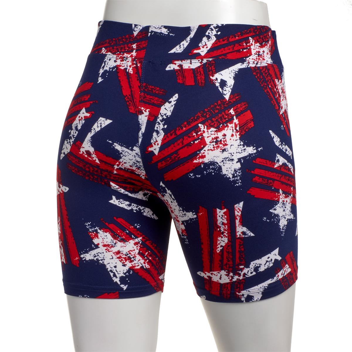 Womens Runway Ready Stripe Stars Bike Shorts