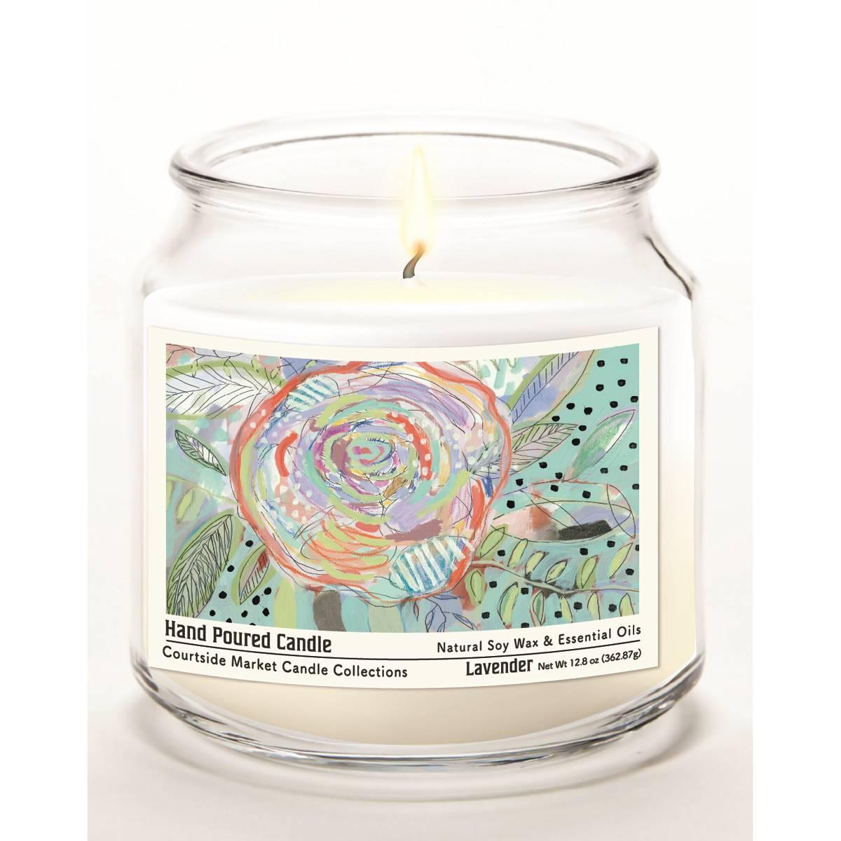 Courtside Market® Polkadot Floral 12.8oz. Lavender Tumbler Candle