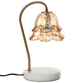 Luxe Candle Warmer Light with Amber Glass Shade