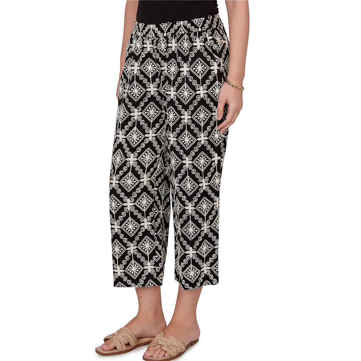 Womens Skye’s the Limit Terra Tropic Embroidery Wide Leg Pants