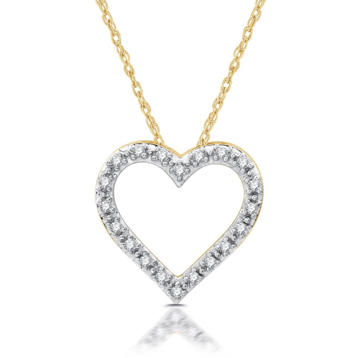 Nova Star® Two-Tone Lab Grown Diamond Heart Shape Pendant