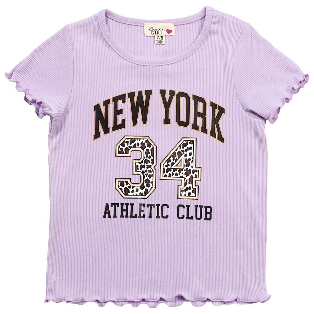 Girls (7-16) Dream Girl Short Sleeve Lettuce Edge New York Tee
