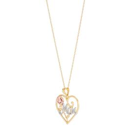Gold Classics™ Heart with Mom & Rose Pendant Necklace