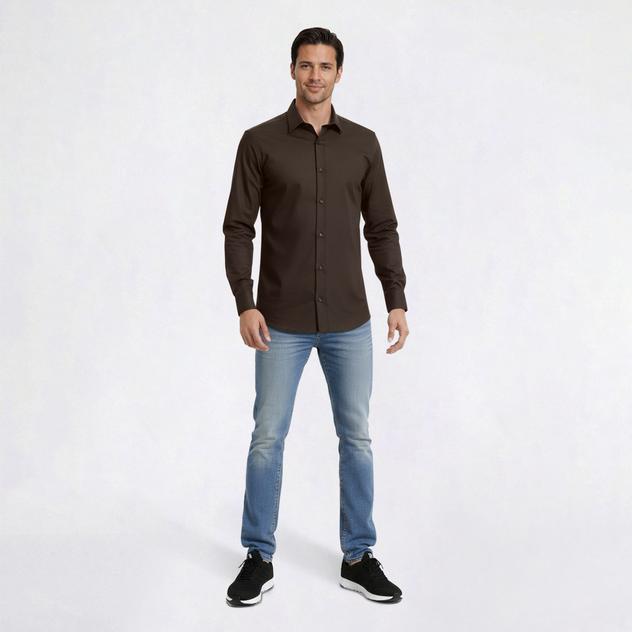 Mens Bill Blass Essentials Slim Fit Dress Shirt - Demitasse