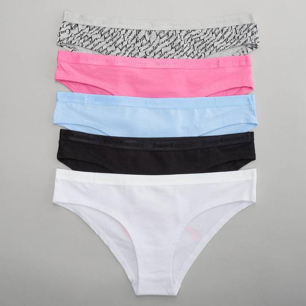 Juniors Juicy Couture 5pk. Cotton Spandex Bikinis JC9447-5PKCE