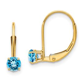 Gemstone Classics(tm) 14kt. Gold Blue Topaz Drop Earrings