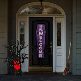 National Tree 48in. Pre-Lit Frightening Face Halloween Tree