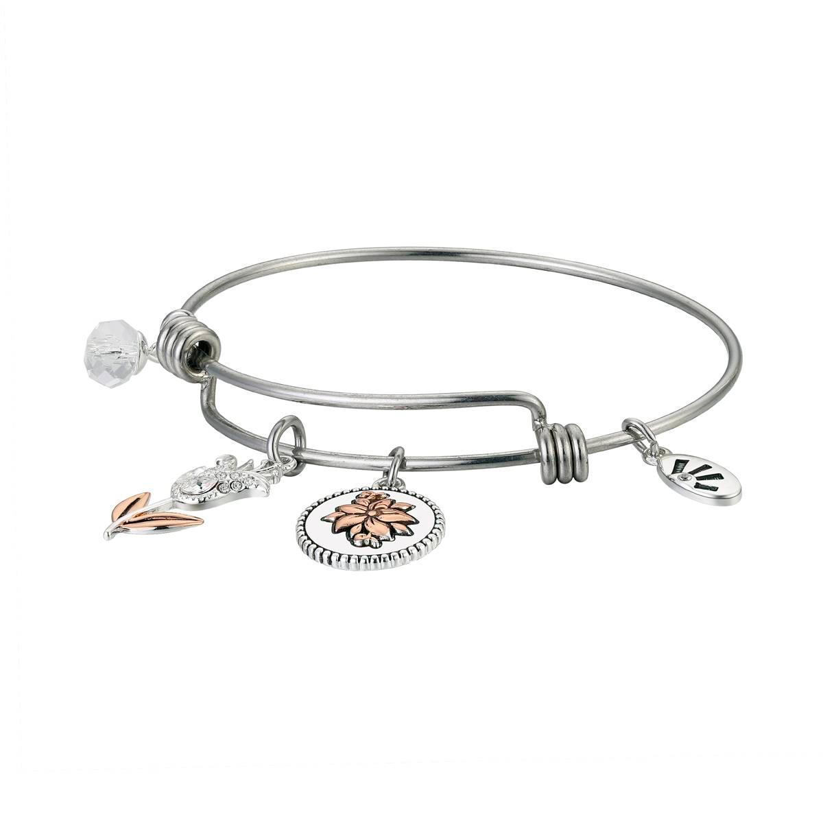 Shine If Daughters Were Flowers Crystal Bangle Bracelet