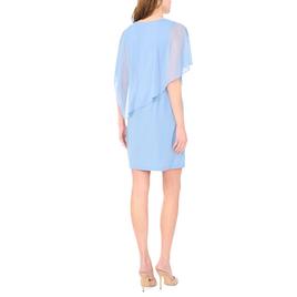 Womens MSK Pearl Floral Chiffon Overlay Shift Dress