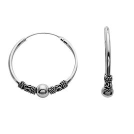 Marsala Fine Silver-Plated Bali Hoop Earrings