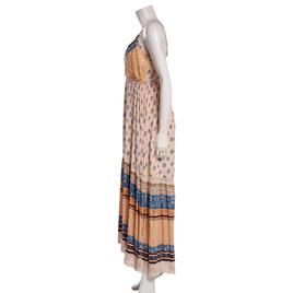 Juniors Angie Mix Print Crochet Trim Maxi Slip Dress