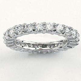 Rhodium Plated Cubic Zirconia Ring