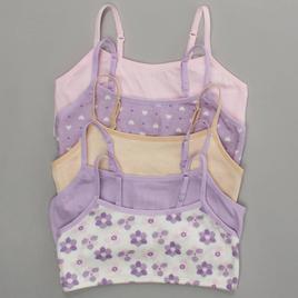 Girls (7-16) Rene Rofe(R) 5pk Noelle Flowers/Hearts/Solids Bralette