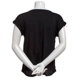 Womens Love Scarlett Solid Short Sleeve Button Front Blouse