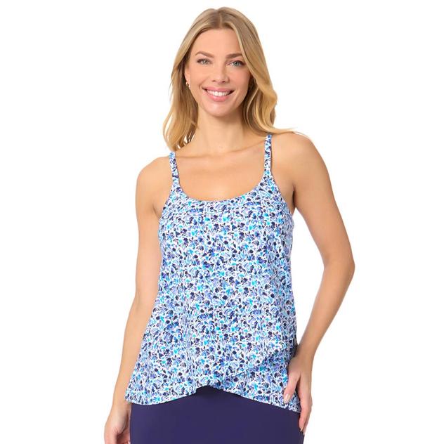 Womens Leilani Scoop Neck Ditsy Floral Tankini Swim Top