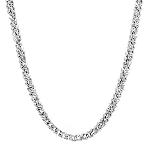 Mens Steeltime Stainless Steel 24in. Franco Box Chain