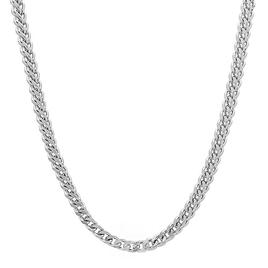 Mens Steeltime Stainless Steel 24in. Franco Box Chain