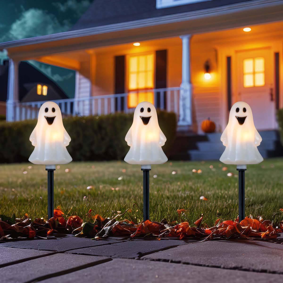 Northlight Seasonal Ghost Shaped Halloween Pathway Markers