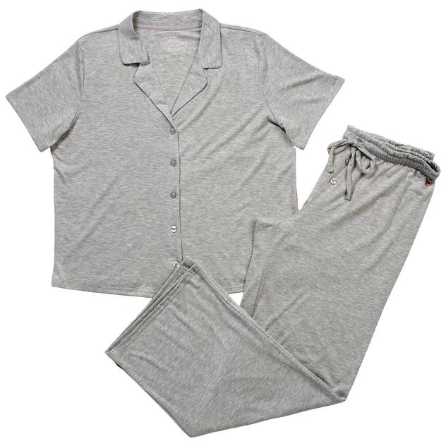 Womens Danskin Short Sleeve Brushed Knit Pajama Set