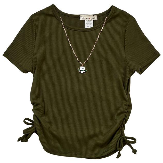 Girls (7-12) Dream Girl Side Cinch Tee w/ Panda Necklace