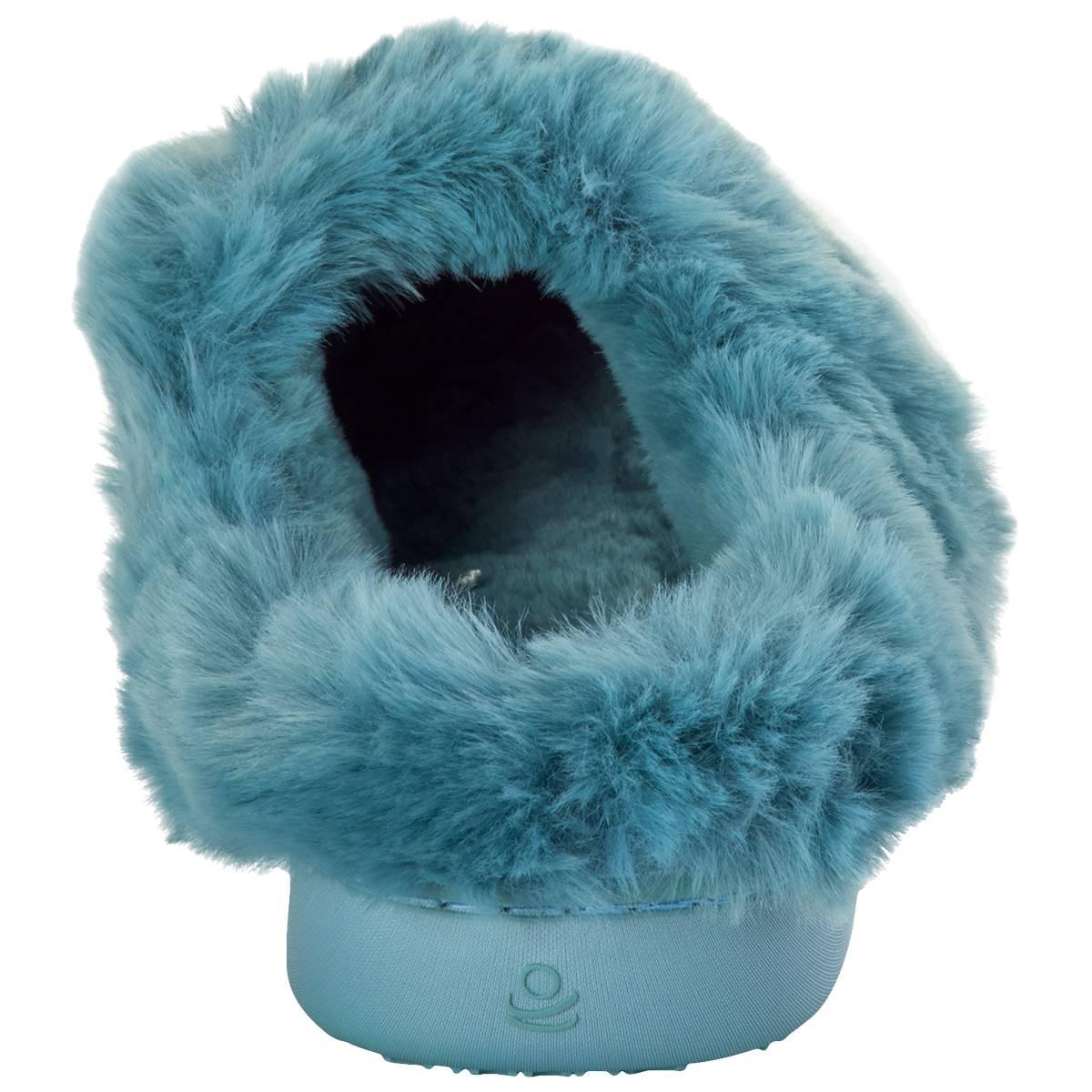 Womens Cuddl Duds® Color Block Faux Fur Clog Slippers
