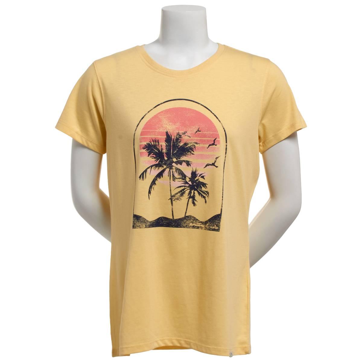 Womens Mountain and Isles Tropical Palm Tree Graphic Tee