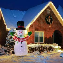 Mr. Christmas 10ft. Outdoor Merry Snowman Lit Inflatable