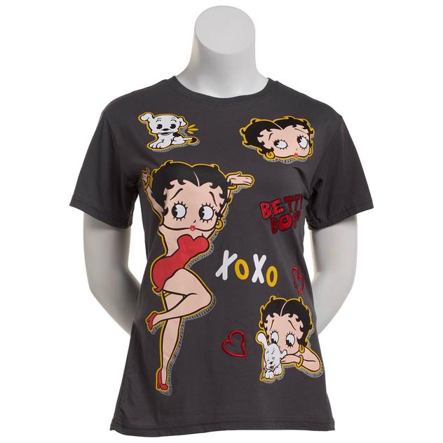 Juniors Freeze Betty Boop and Pudgy Graphic Tee