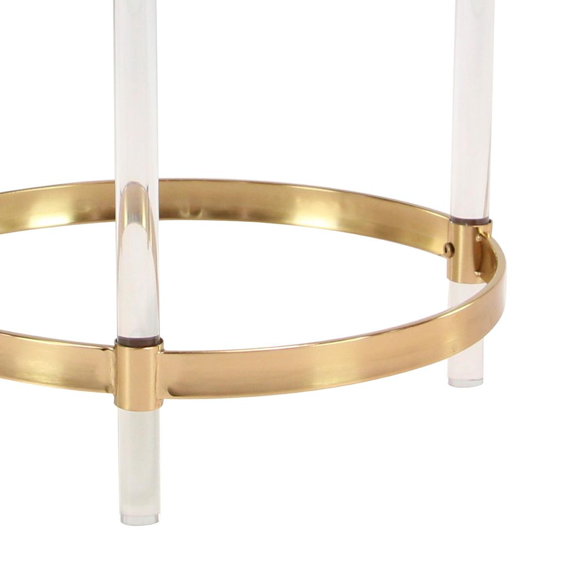 9th & Pike® Round Gold Metal And Acrylic Accent Table
