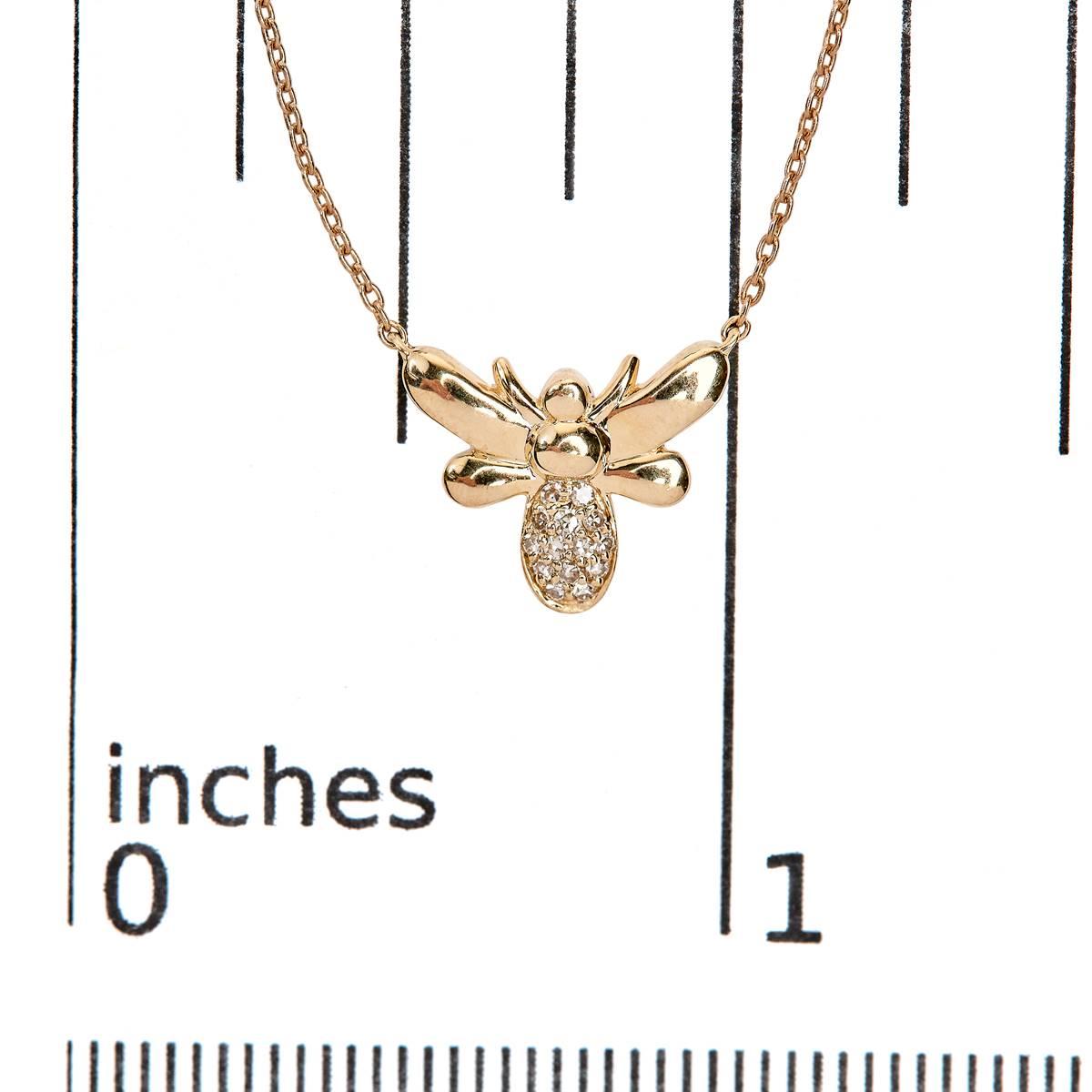 Haus of Brilliance 10kt. Gold Diamond Bumble Bee Pendant