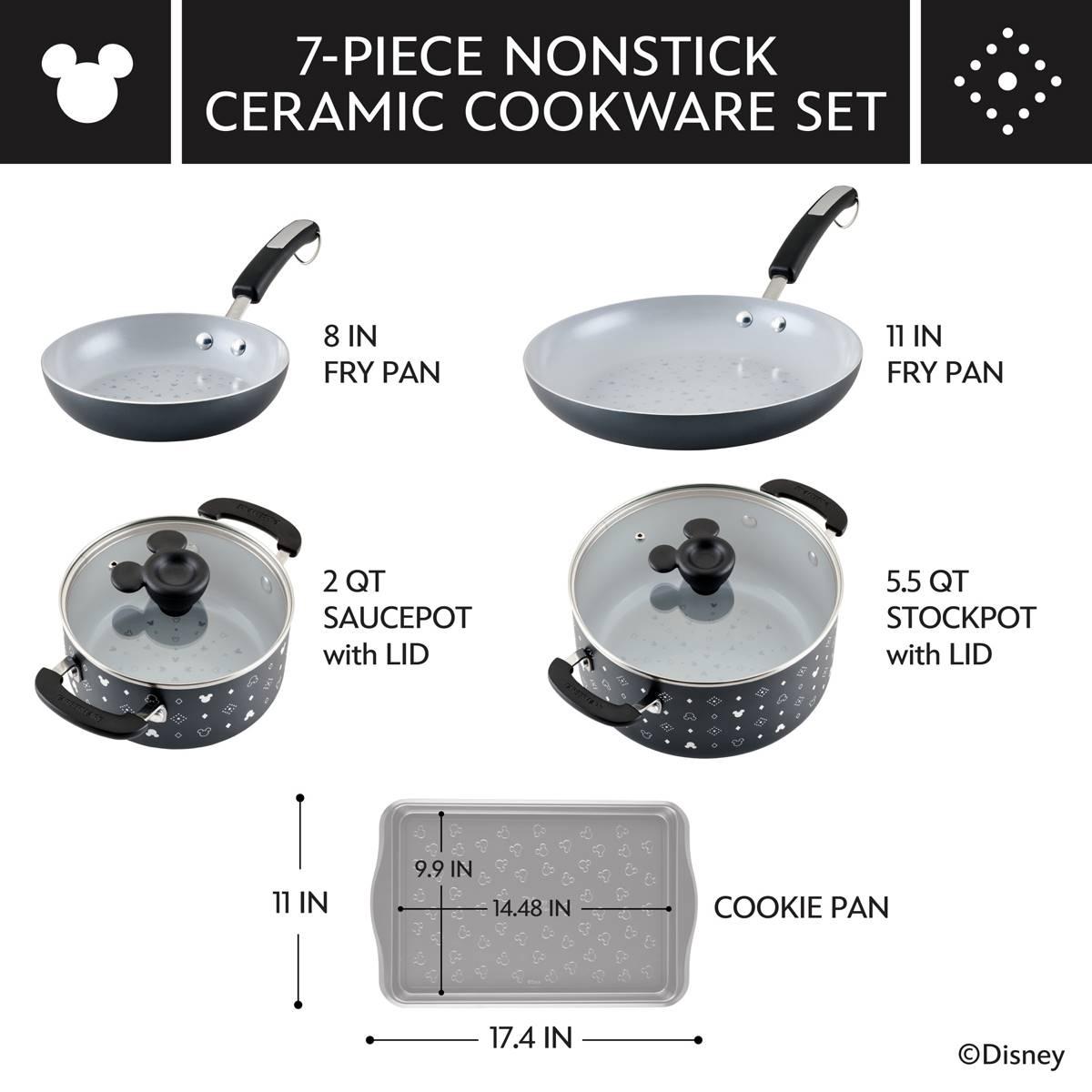 Farberware® Disney Monochrome 7pc. Ceramic Nonstick Cookware Set
