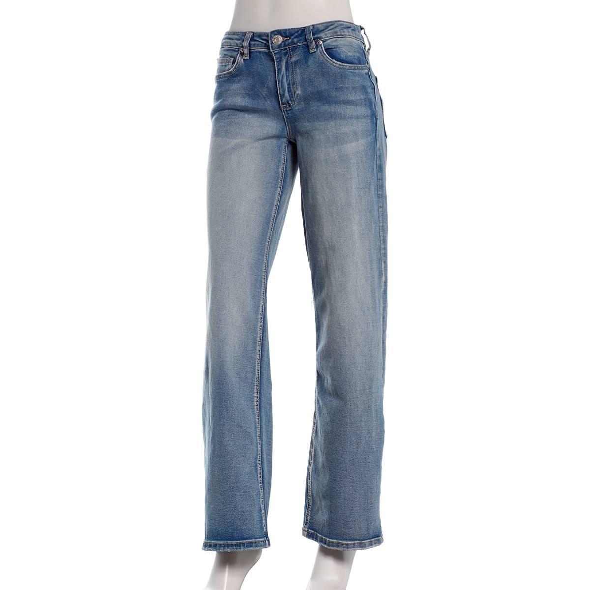 Juniors YMI(R) High Rise Wide Leg Star Back Pocket Jeans