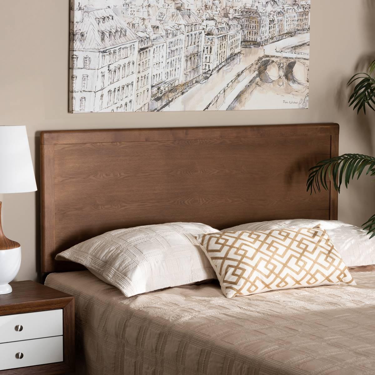 Baxton Studio Alan Ash Walnut Finished Wood Headboard