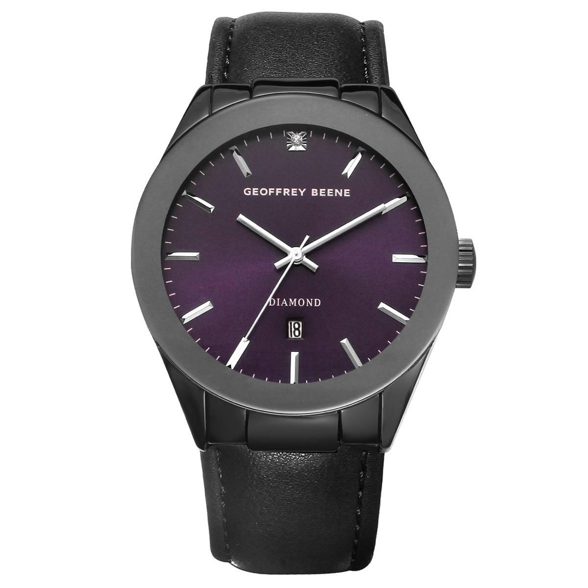 Mens Geoffrey Beene Genuine Diamond Purple Dial Watch - GBA0029GU