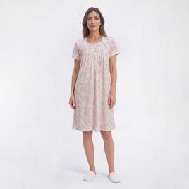 Womens Elizabeth & Nicole Floral Lace Henley Nightgown