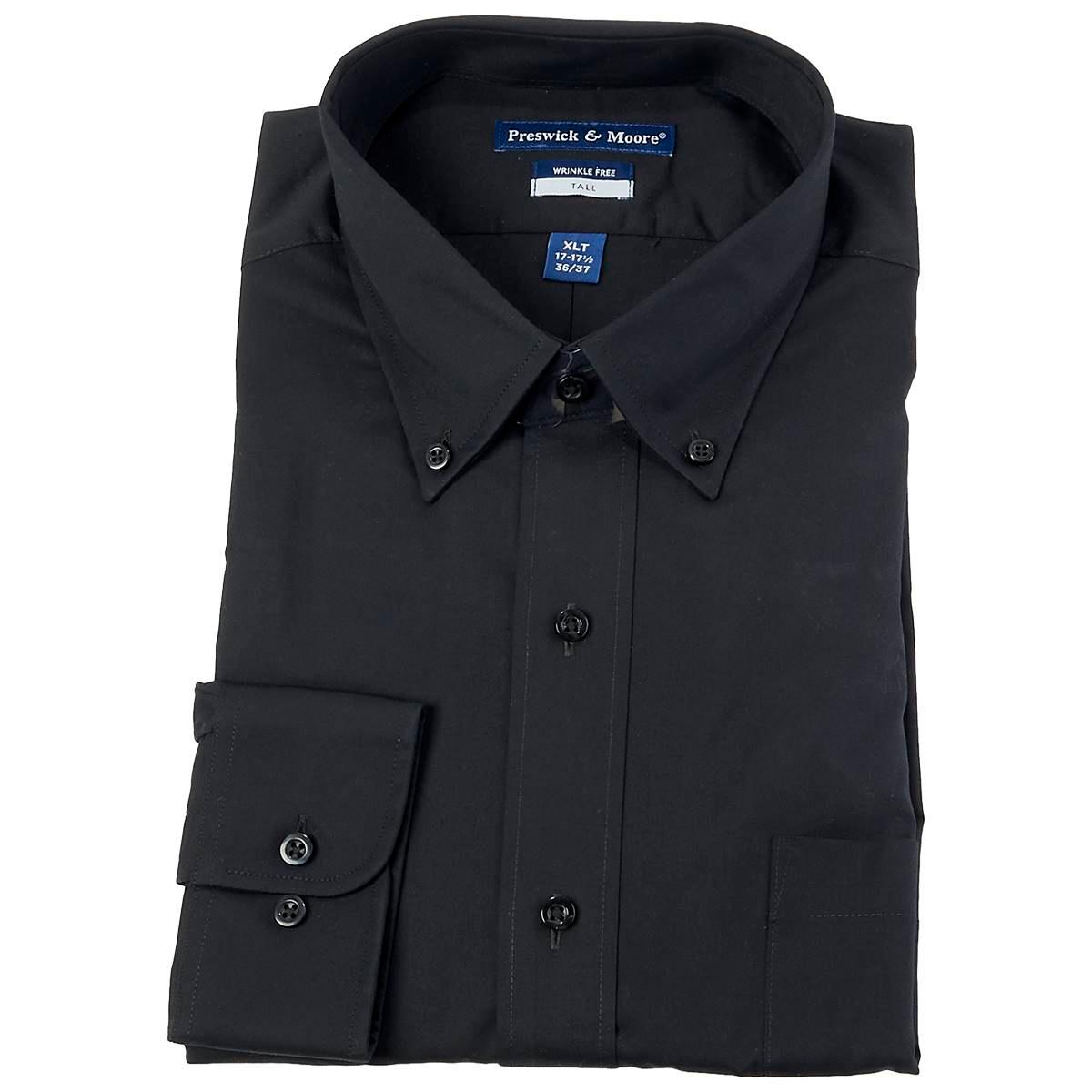 Mens Big &amp; Tall Preswick &amp; Moore Wrinkle Free Dress Shirt - Black