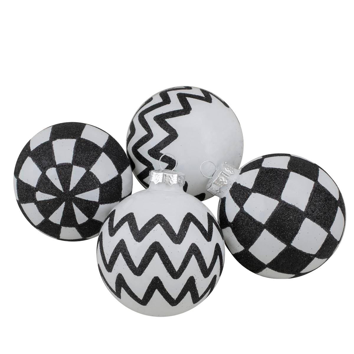 Northlight Seasonal Glass Ball Christmas Ornaments - Set of 4