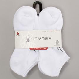 Mens Spyder 6pk. Mesh Low Cut Socks - White