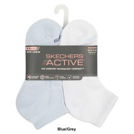 Womens Skechers 6pk. Active 1/2 Terry Quarter Crew Socks