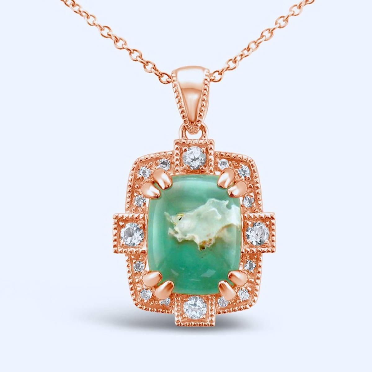 Le Vian(R) 14kt. Strawberry Gold(R) Peacock Aquaprase Pendant
