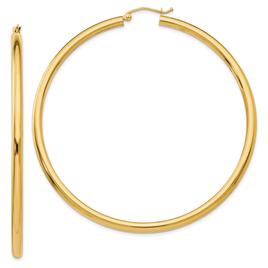 Gold Classics(tm) 14kt. Gold 65mm Tube Hoop Earrings