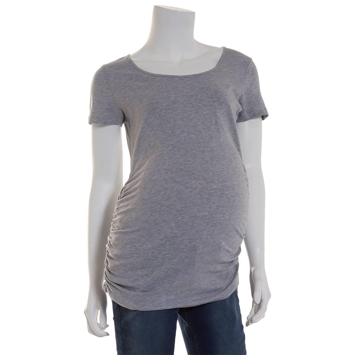 Womens Times Two Short Sleeve Side Ruched Maternity Top