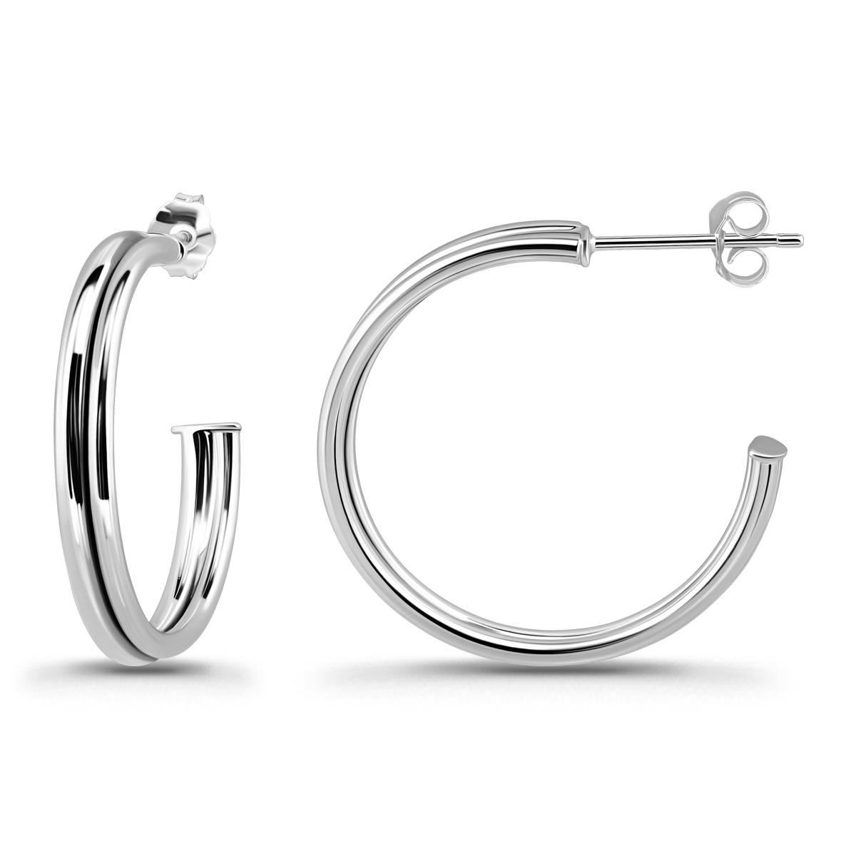 Designs by FMC Sterling Silver Double Round Hoop Earrings