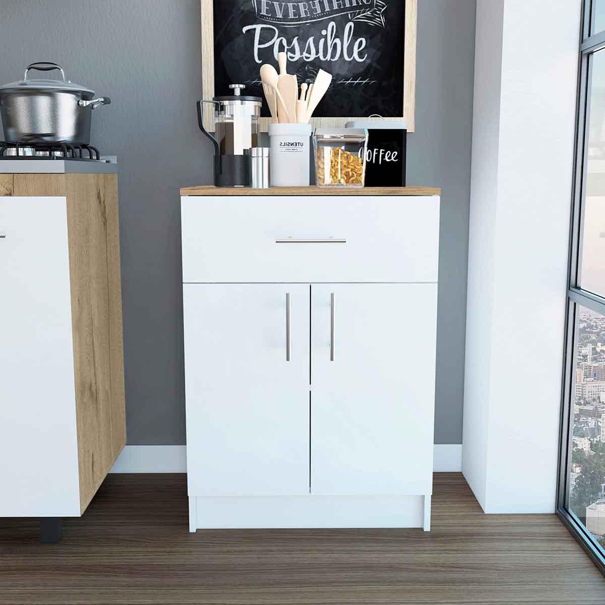 FM FURNITURE Oxford White Pantry Cabinet