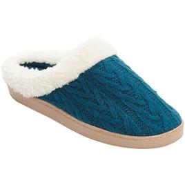 Womens Nanette Lepore Cable Knit Hoodback Slippers