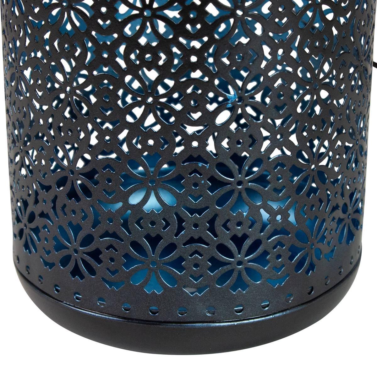Northlight Seasonal 7in. Integrated Floral LED Solar Lantern