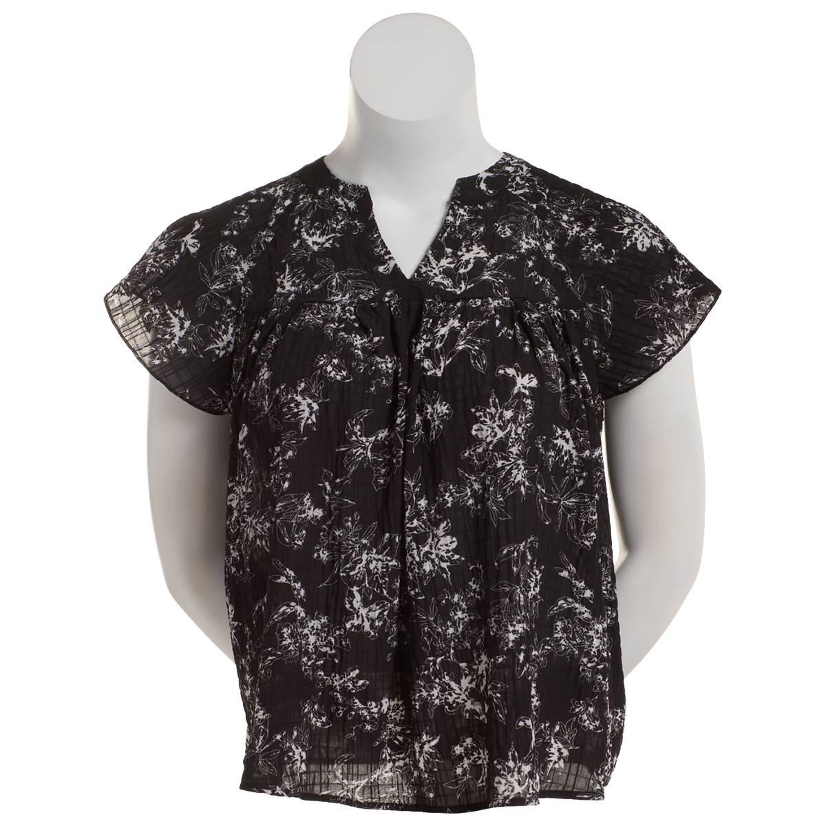 Womens Fair Hope Cap Sleeve Abstract Blouse