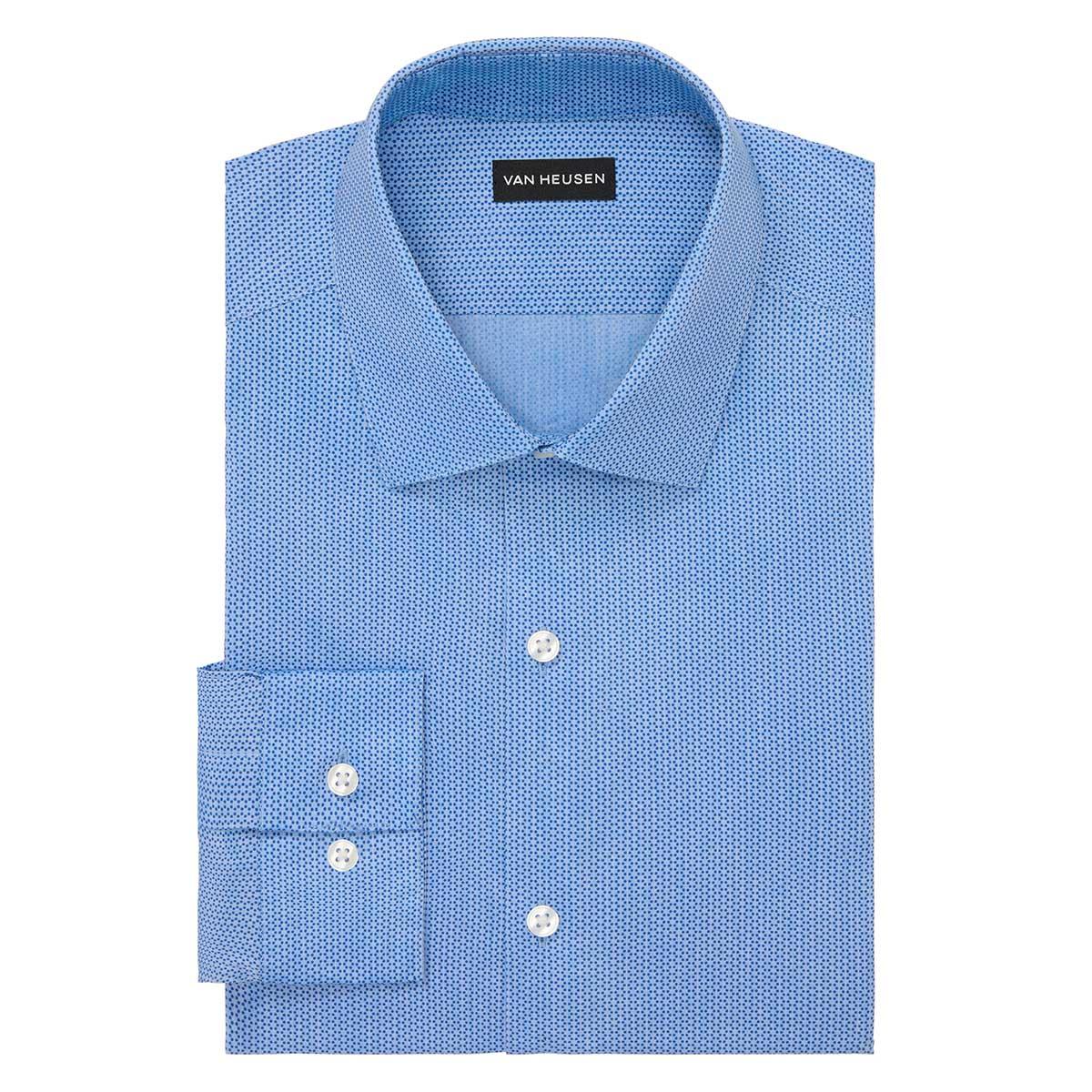 Mens Van Heusen Regular Fit Geometric Dress Shirt - Galaxy Blue