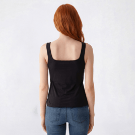 Juniors Madden Girl Square Neck Side Ruch Split Hem Tank Top