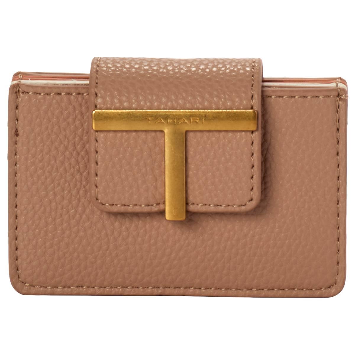 Womens Tahari Clinton Solid Pebble Accordion Card Case Wallet